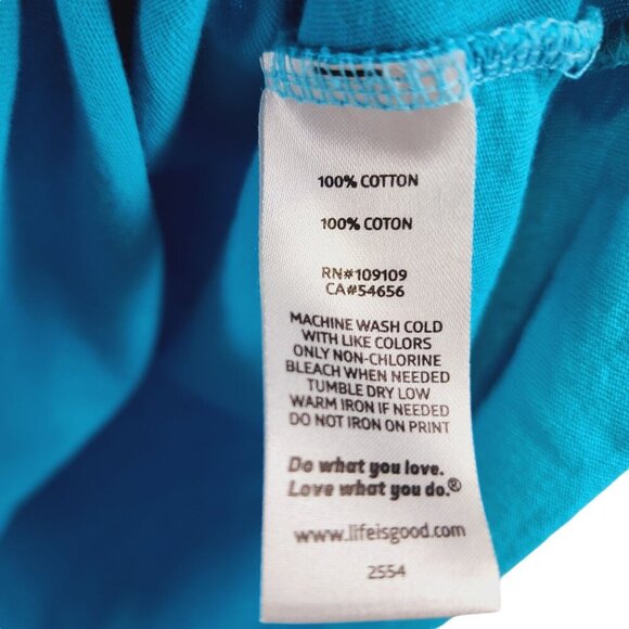 Life is Good Crusher Tee Tshirt Gulls Gone Wild Women's Size L Blue - Picture 5 of 7